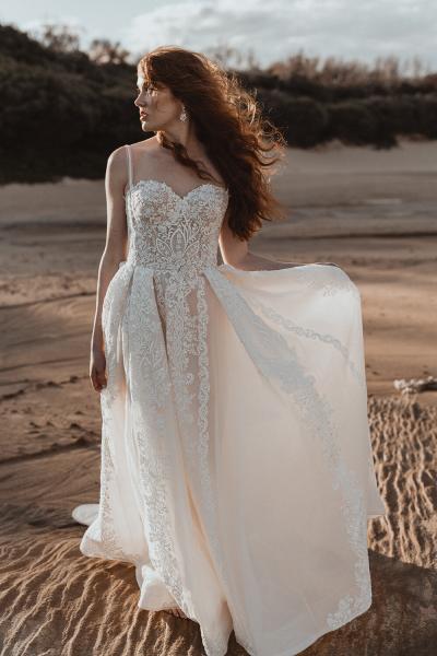 Elly exquisites Brautkleid Designer Haute Couture mit Glitzerträger #0228